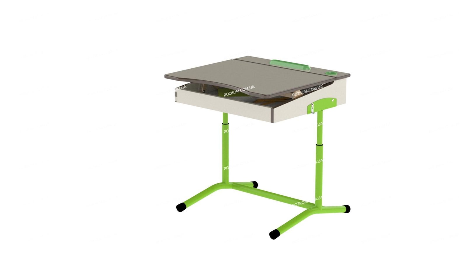 Стіл учнівський 1-місний з шухлядою РОЗКОМ, регульований по висоті, розмір 610х660х580-640-700-760 мм.